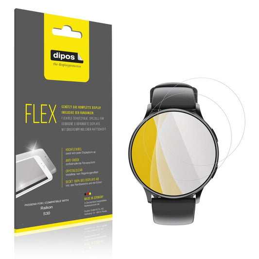 Klare Displayschutzfolie von dipos passend für Raikon S30, 100% Displayabdeckung und blasenfreie Montage