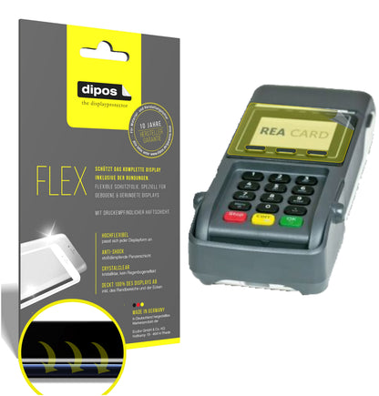 Klare Displayschutzfolie von dipos passend für REA CARD T7 flex, 100% Displayabdeckung und blasenfreie Montage
