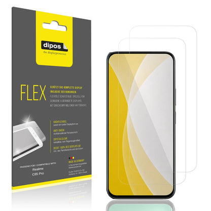 Klare Displayschutzfolie von dipos passend für Realme C85 Pro, 100% Displayabdeckung und blasenfreie Montage