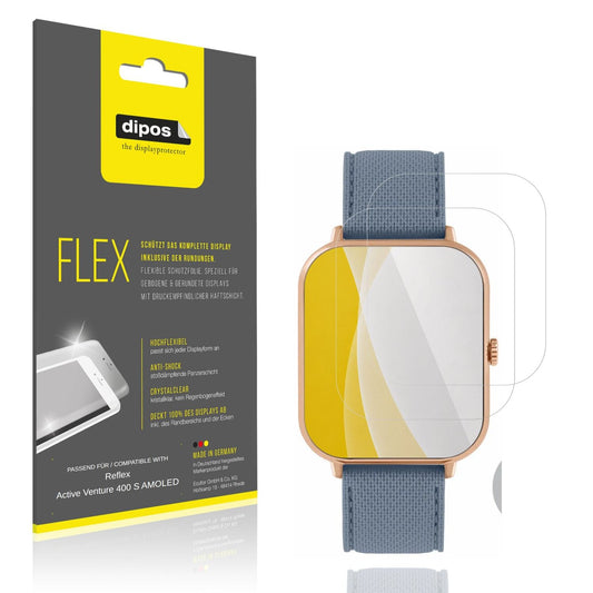 Klare Displayschutzfolie von dipos passend für Reflex Active Venture 400 S AMOLED, 100% Displayabdeckung und blasenfreie Montage