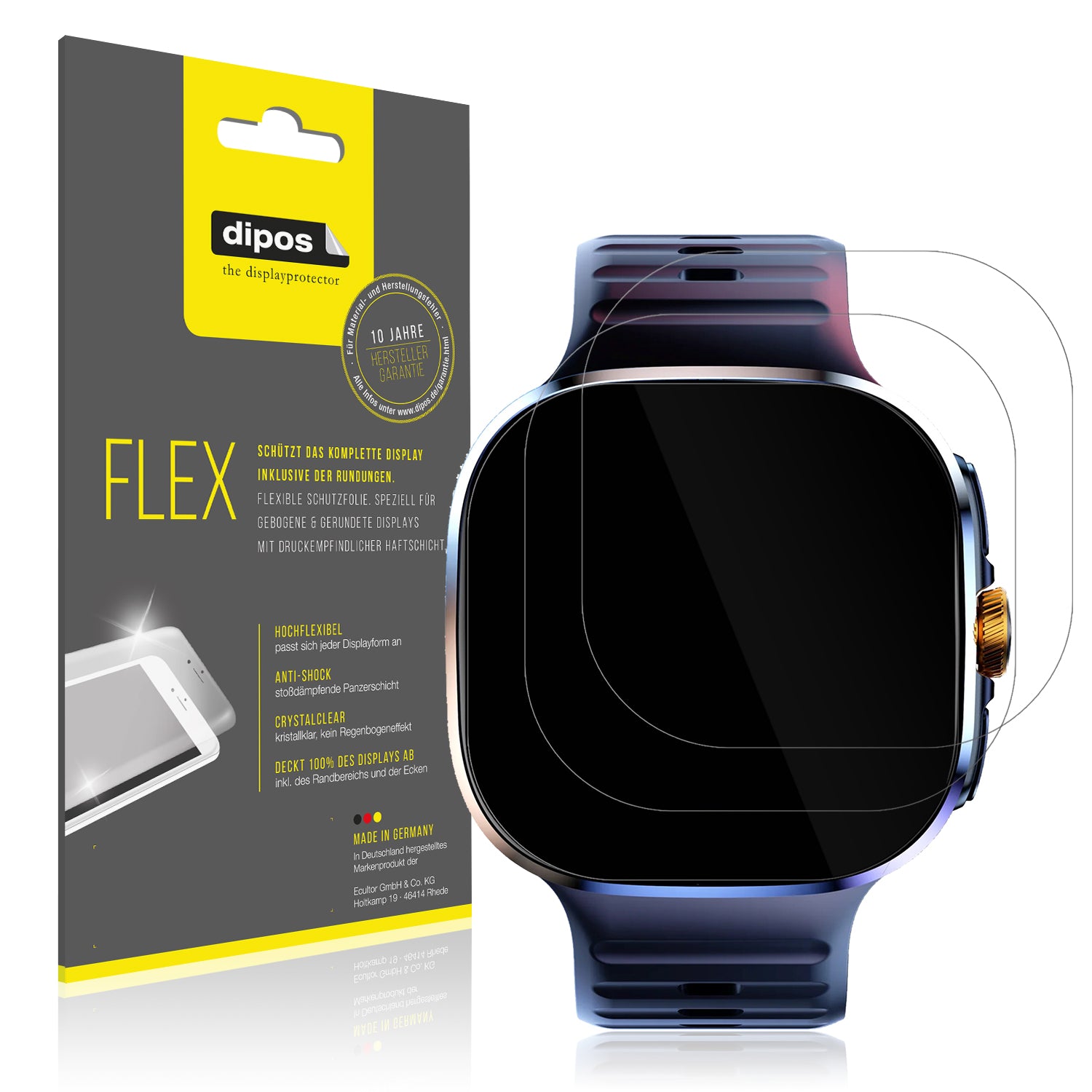 Klare Displayschutzfolie von dipos passend für Rogbid Model S, 100% Displayabdeckung und blasenfreie Montage
