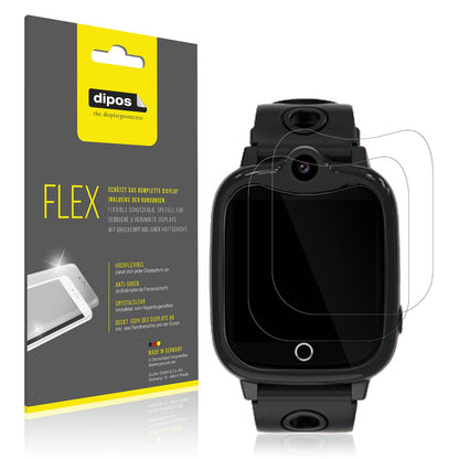 Klare Displayschutzfolie von dipos passend für Ruopoem 4G Kinder Smartwatch, 100% Displayabdeckung und blasenfreie Montage