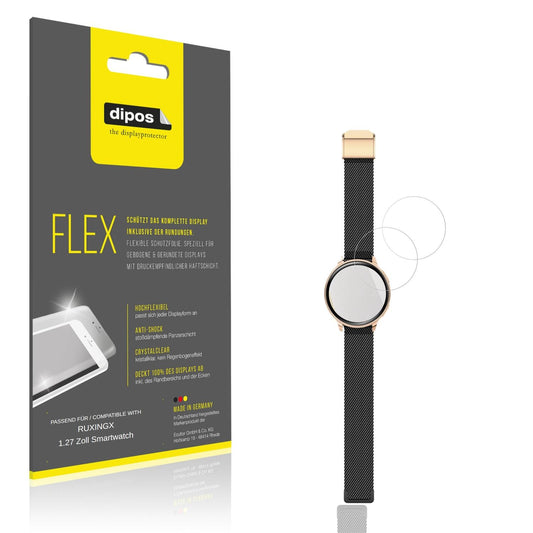 Klare Displayschutzfolie von dipos passend für RUXINGX 1.27 Zoll Smartwatch, 100% Displayabdeckung und blasenfreie Montage