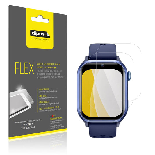 Klare Displayschutzfolie von dipos passend für RUXINGX T12 1.52 Zoll, 100% Displayabdeckung und blasenfreie Montage