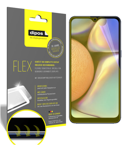Klare Displayschutzfolie von dipos passend für Samsung Galaxy A10s, 100% Displayabdeckung und blasenfreie Montage