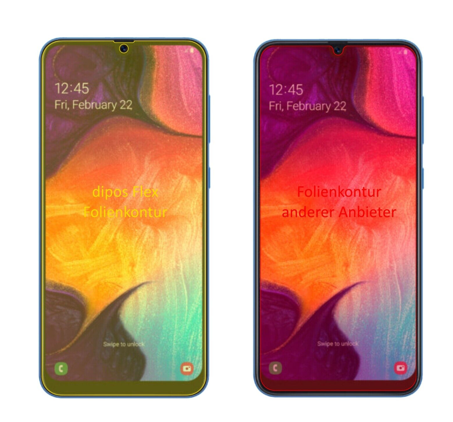 Klare Displayschutzfolie von dipos passend für Samsung Galaxy A40, 100% Displayabdeckung und blasenfreie Montage