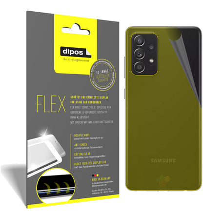 Klare Displayschutzfolie von dipos passend für Samsung Galaxy A52s 5G Rückseite, 100% Displayabdeckung und blasenfreie Montage