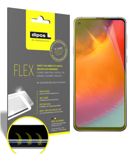 Klare Displayschutzfolie von dipos passend für Samsung Galaxy A60, 100% Displayabdeckung und blasenfreie Montage