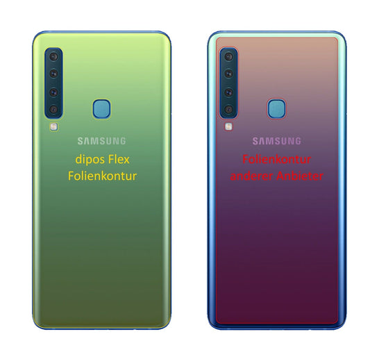 Klare Displayschutzfolie von dipos passend für Samsung Galaxy A9 (2018) Rückseite, 100% Displayabdeckung und blasenfreie Montage