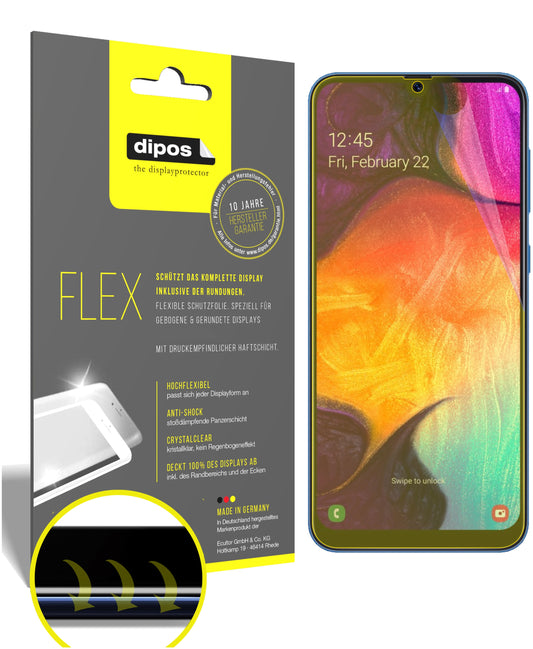 Klare Displayschutzfolie von dipos passend für Samsung Galaxy A90, 100% Displayabdeckung und blasenfreie Montage