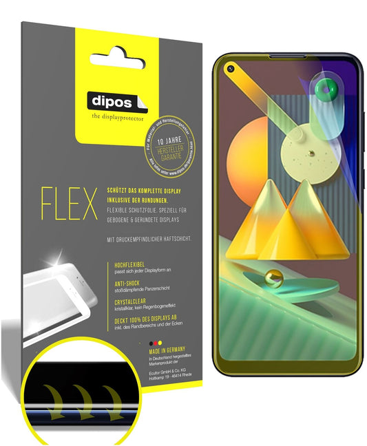 Klare Displayschutzfolie von dipos passend für Samsung Galaxy M11, 100% Displayabdeckung und blasenfreie Montage
