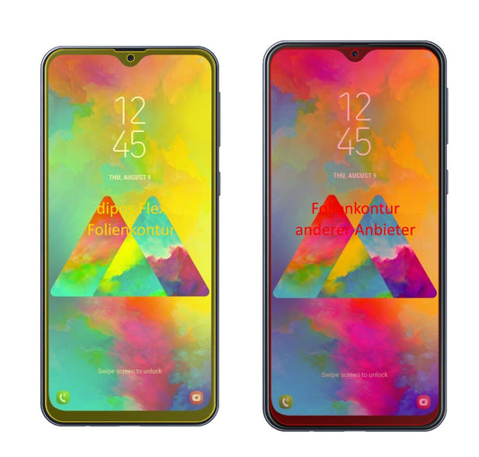 Klare Displayschutzfolie von dipos passend für Samsung Galaxy M20, 100% Displayabdeckung und blasenfreie Montage
