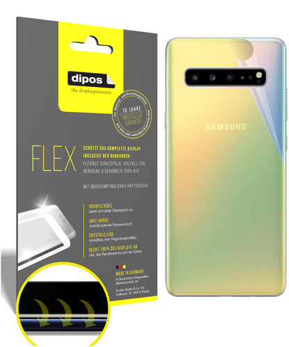 Klare Displayschutzfolie von dipos passend für Samsung Galaxy S10 5G Rückseite, 100% Displayabdeckung und blasenfreie Montage