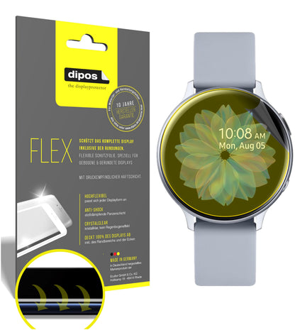 Klare Displayschutzfolie von dipos passend für Samsung Galaxy Watch Active 2 44mm, 100% Displayabdeckung und blasenfreie Montage