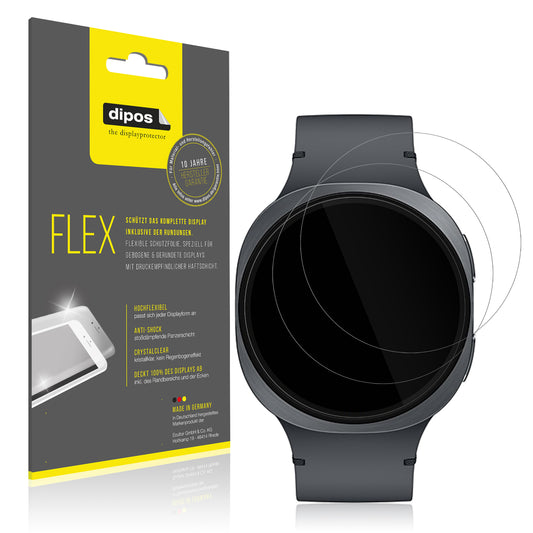 Klare Displayschutzfolie von dipos passend für Samsung Galaxy Watch8 40mm, 100% Displayabdeckung und blasenfreie Montage