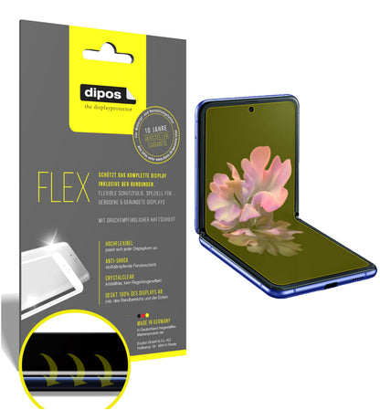 Klare Displayschutzfolie von dipos passend für Samsung Galaxy Z Flip, 100% Displayabdeckung und blasenfreie Montage