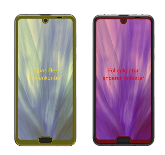 Klare Displayschutzfolie von dipos passend für Sharp Aquos R3, 100% Displayabdeckung und blasenfreie Montage