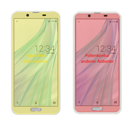 Klare Displayschutzfolie von dipos passend für Sharp Aquos Sense2, 100% Displayabdeckung und blasenfreie Montage