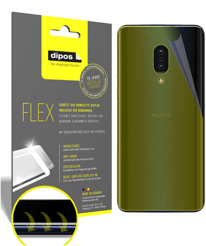 Klare Displayschutzfolie von dipos passend für Sharp Aquos Zero 2 Rückseite, 100% Displayabdeckung und blasenfreie Montage