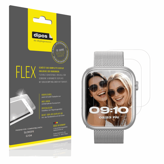 Klare Displayschutzfolie von dipos passend für SLOKSFil G104, 100% Displayabdeckung und blasenfreie Montage