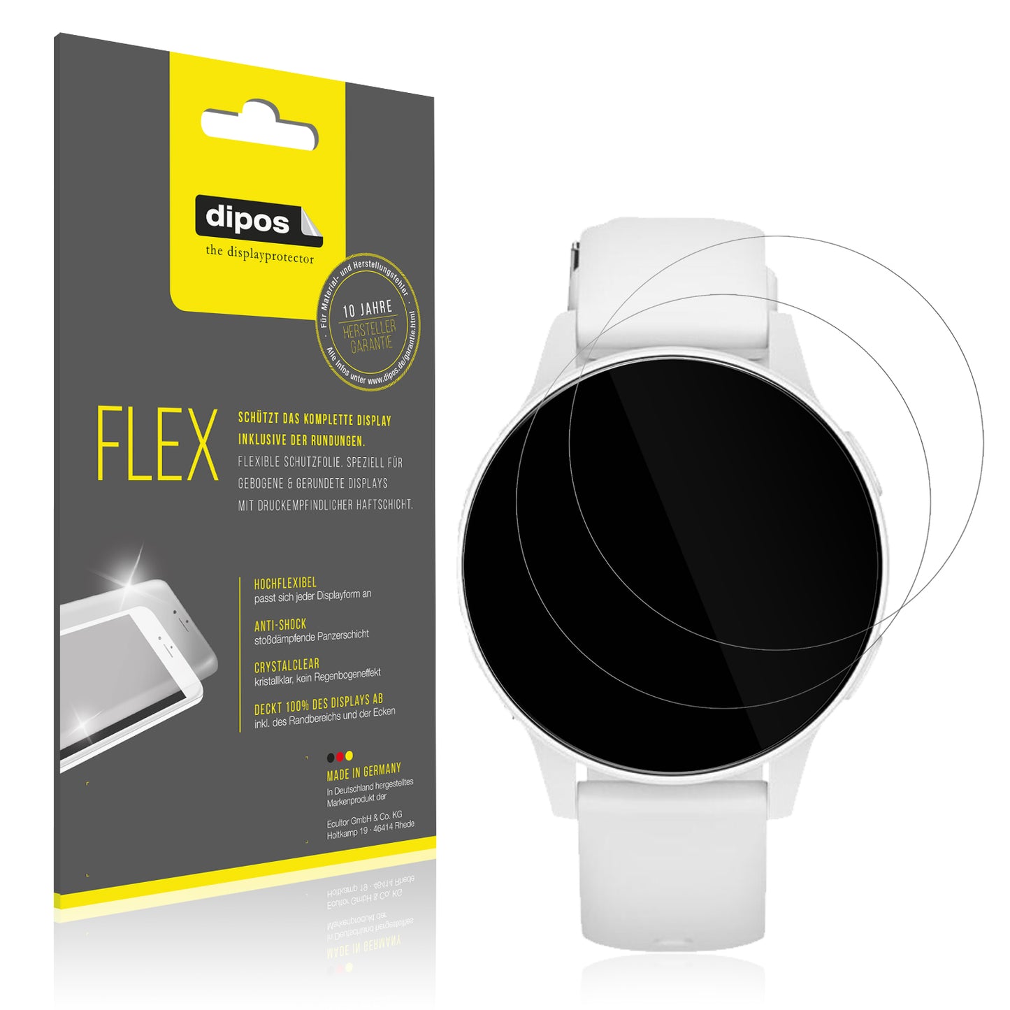 Klare Displayschutzfolie von dipos passend für Sloksfil S51 1.27 Zoll, 100% Displayabdeckung und blasenfreie Montage