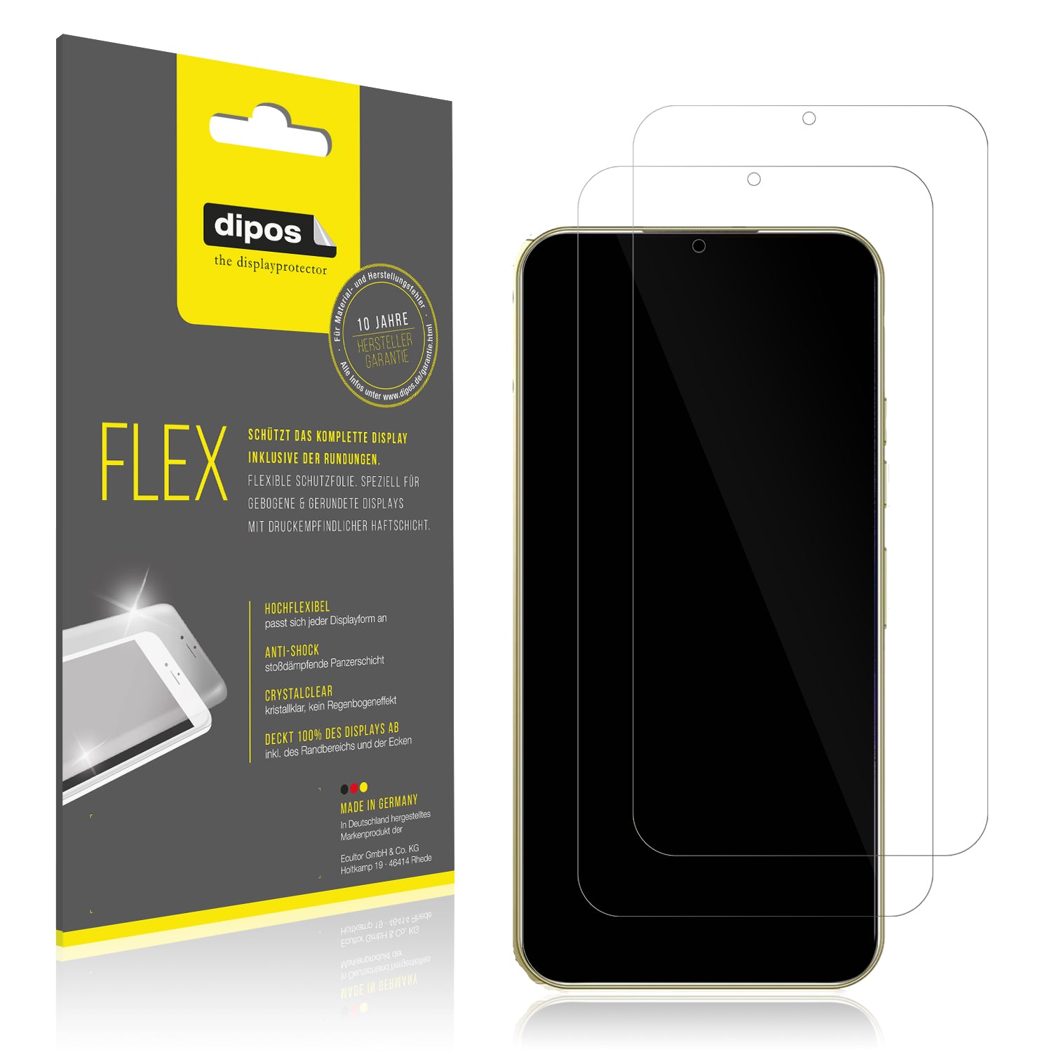Klare Displayschutzfolie von dipos passend für SnHey S23 Ultra, 100% Displayabdeckung und blasenfreie Montage