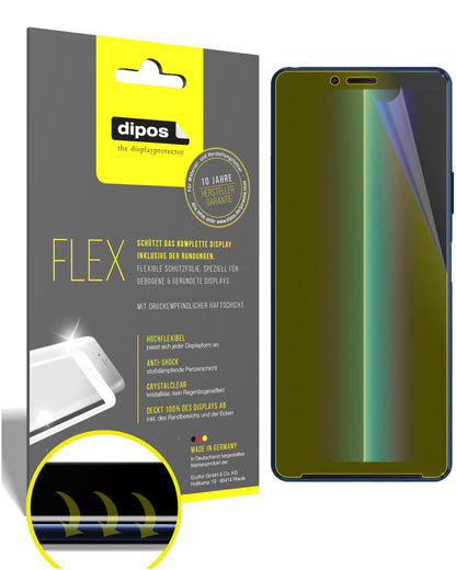 Klare Displayschutzfolie von dipos passend für Sony Xperia 10 II, 100% Displayabdeckung und blasenfreie Montage