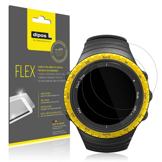 Klare Displayschutzfolie von dipos passend für Suunto Core Black Yellow, 100% Displayabdeckung und blasenfreie Montage
