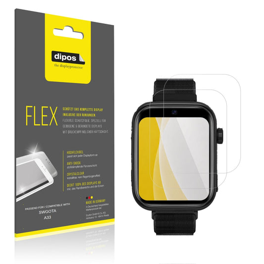 Klare Displayschutzfolie von dipos passend für SWGOTA A33, 100% Displayabdeckung und blasenfreie Montage