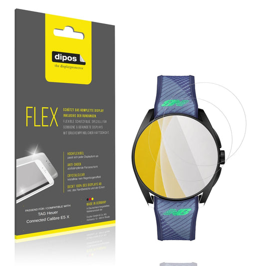 Klare Displayschutzfolie von dipos passend für TAG Heuer Connected Calibre E5 X, 100% Displayabdeckung und blasenfreie Montage