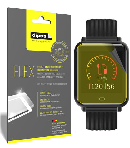 Klare Displayschutzfolie von dipos passend für TagoBee TB08 Smartwatch, 100% Displayabdeckung und blasenfreie Montage