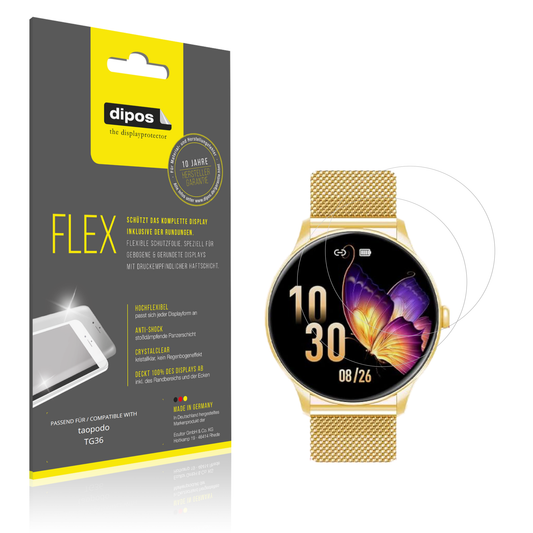 Klare Displayschutzfolie von dipos passend für taopodo TG36, 100% Displayabdeckung und blasenfreie Montage