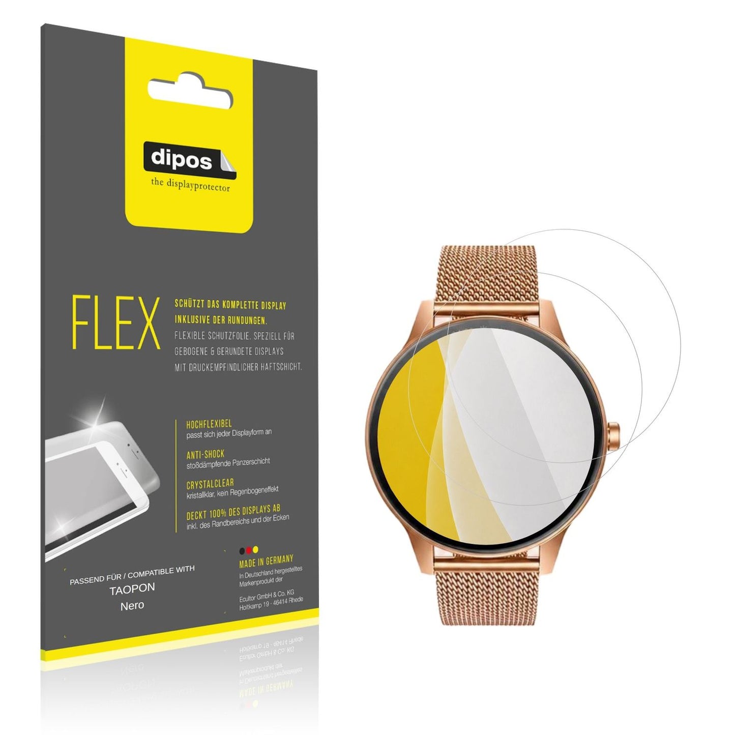 Klare Displayschutzfolie von dipos passend für TAOPON Nero, 100% Displayabdeckung und blasenfreie Montage