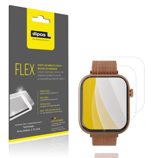 Klare Displayschutzfolie von dipos passend für Techmade M-GLAM011 1.75 Zoll, 100% Displayabdeckung und blasenfreie Montage