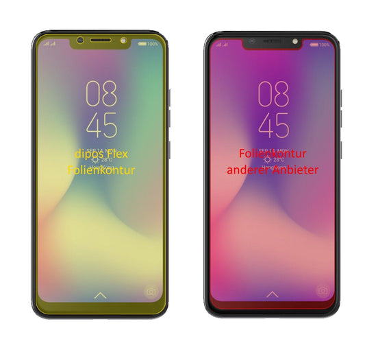 Klare Displayschutzfolie von dipos passend für Tecno Camon 11 Pro, 100% Displayabdeckung und blasenfreie Montage
