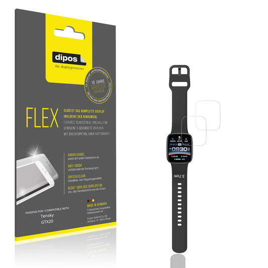 Klare Displayschutzfolie von dipos passend für Tensky GTX20, 100% Displayabdeckung und blasenfreie Montage