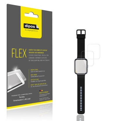 Klare Displayschutzfolie von dipos passend für Tensky Smartwatch 1.85 Zoll, 100% Displayabdeckung und blasenfreie Montage