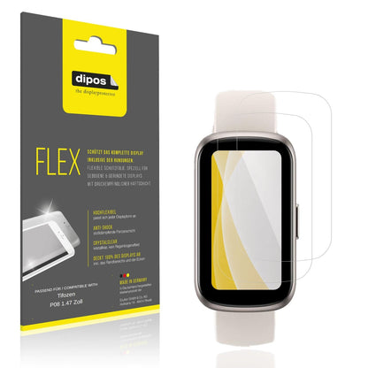 Klare Displayschutzfolie von dipos passend für Tifozen P08 1.47 Zoll, 100% Displayabdeckung und blasenfreie Montage
