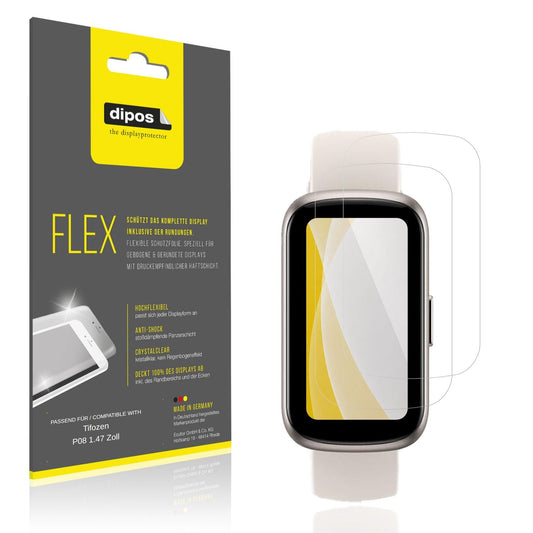 Klare Displayschutzfolie von dipos passend für Tifozen P08 1.47 Zoll, 100% Displayabdeckung und blasenfreie Montage