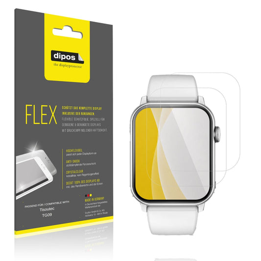 Klare Displayschutzfolie von dipos passend für Tisoutec TG09, 100% Displayabdeckung und blasenfreie Montage