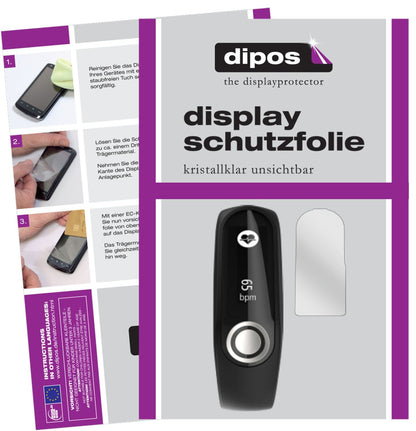 Klare Displayschutzfolie von dipos passend für TomTom Touch Cardio, 100% Displayabdeckung und blasenfreie Montage