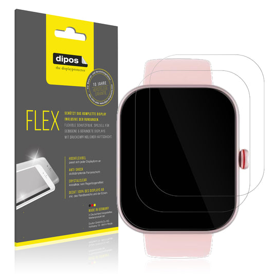 Klare Displayschutzfolie von dipos passend für Toobur 1.91 Zoll Smartwatch, 100% Displayabdeckung und blasenfreie Montage