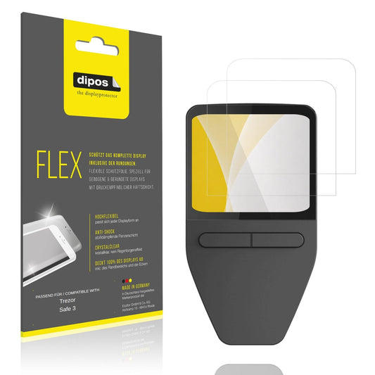 Klare Displayschutzfolie von dipos passend für Trezor Safe 3, 100% Displayabdeckung und blasenfreie Montage