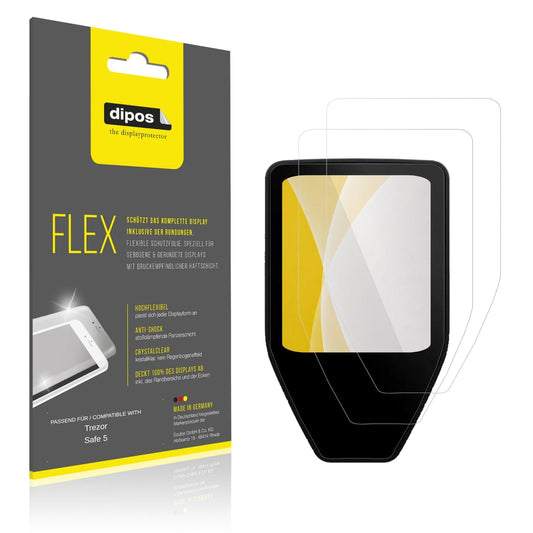 Klare Displayschutzfolie von dipos passend für Trezor Safe 5, 100% Displayabdeckung und blasenfreie Montage