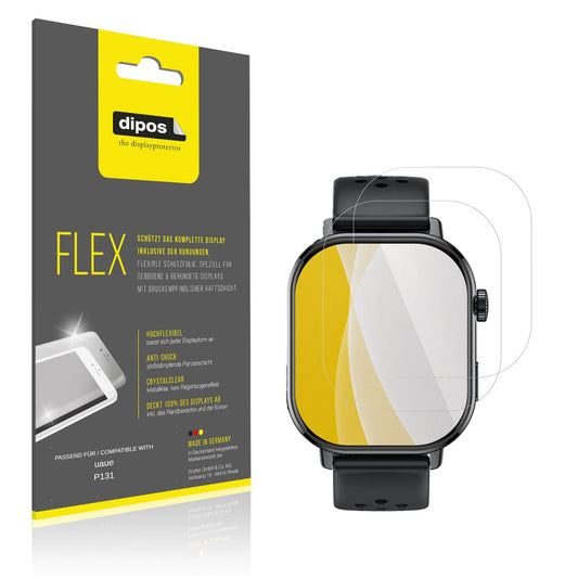 Klare Displayschutzfolie von dipos passend für uaue P131, 100% Displayabdeckung und blasenfreie Montage
