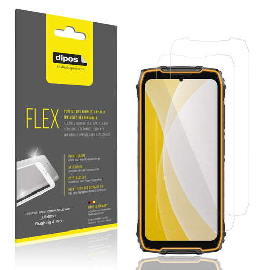 Klare Displayschutzfolie von dipos passend für Ulefone RugKing 4 Pro, 100% Displayabdeckung und blasenfreie Montage