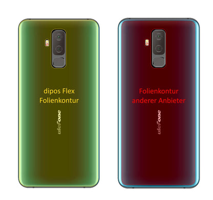 Klare Displayschutzfolie von dipos passend für Ulefone T2 Rückseite, 100% Displayabdeckung und blasenfreie Montage