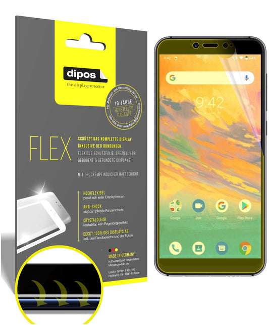 Klare Displayschutzfolie von dipos passend für Umidigi A3S, 100% Displayabdeckung und blasenfreie Montage