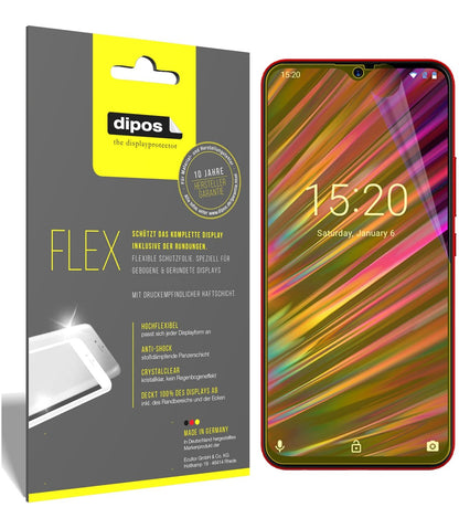 Klare Displayschutzfolie von dipos passend für Umidigi F1, 100% Displayabdeckung und blasenfreie Montage