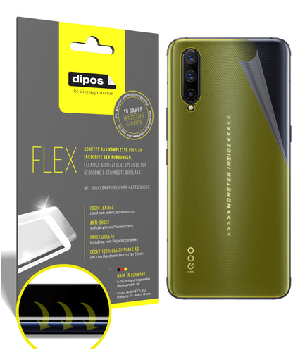 Klare Displayschutzfolie von dipos passend für Vivo IQOO Pro 5G Rückseite, 100% Displayabdeckung und blasenfreie Montage